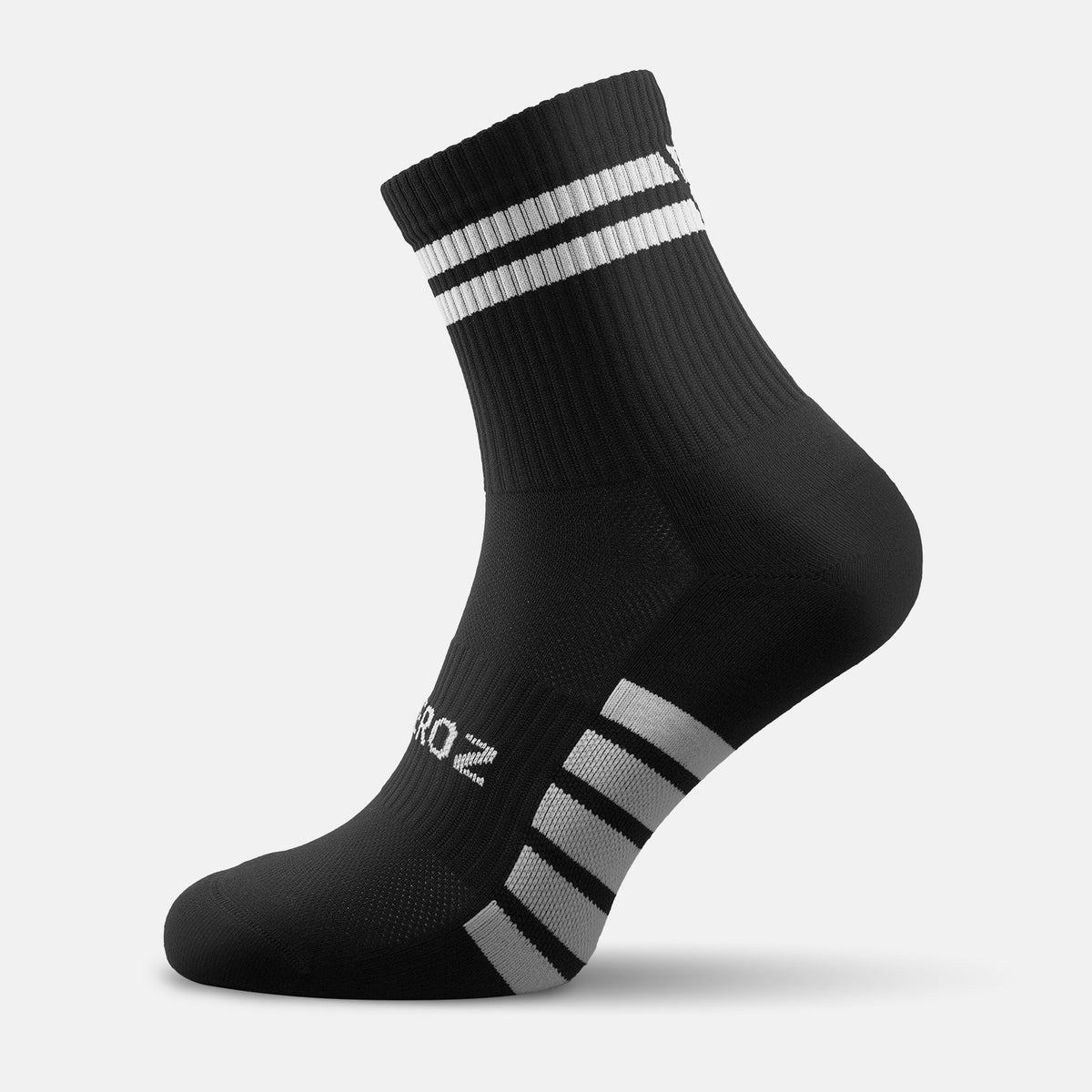 Calcetas deportivas antiampollas VEROZ Astro Negras Blancas cortas de 10 cm