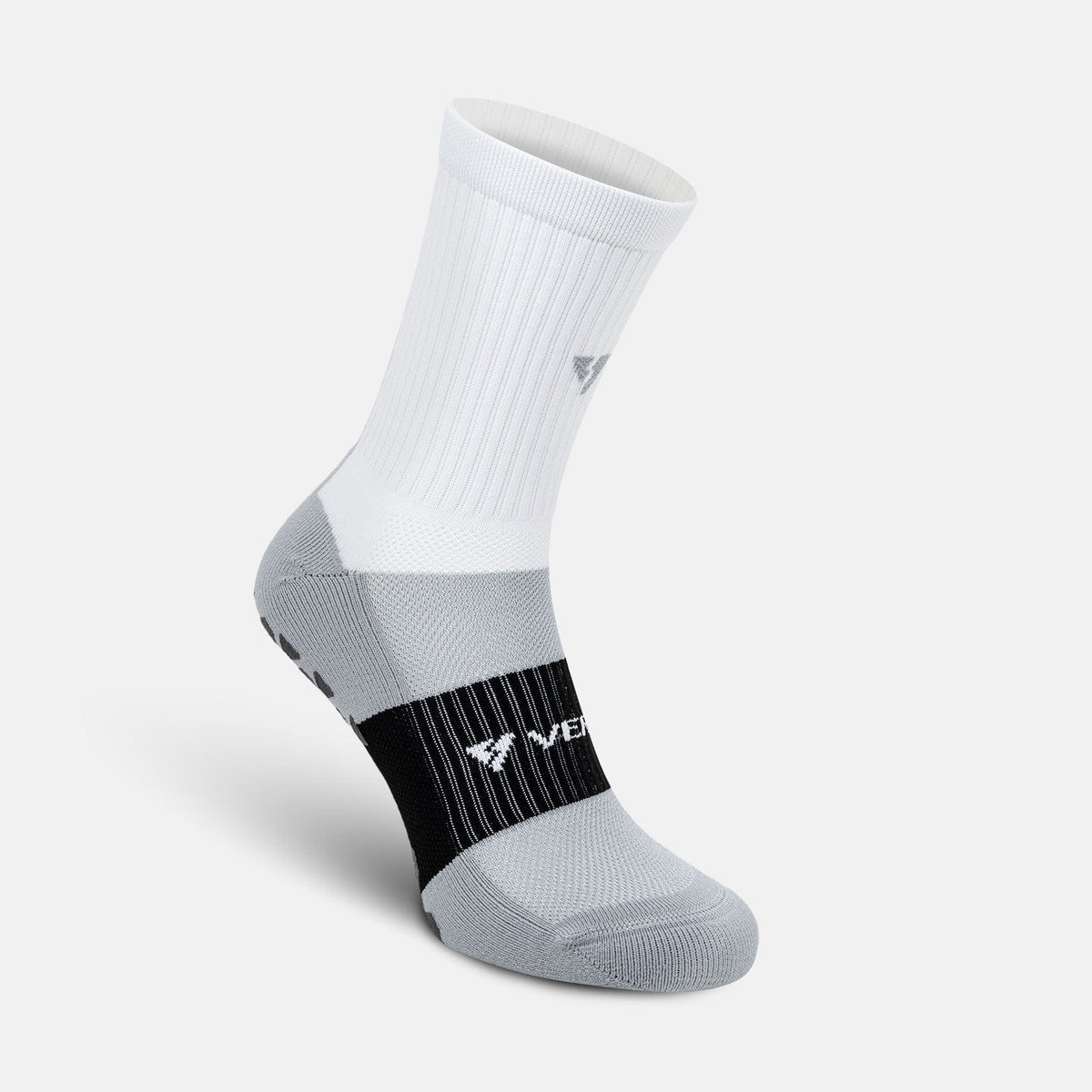 Calcetas deportivas antiderrapantes VEROZ Nova Blancas de 13 cm con suela de agarre