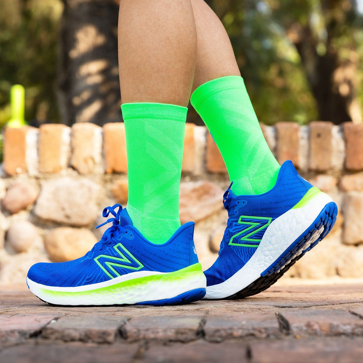 Calcetas deportivas antiampollas VEROZ Erix Verde Neón cortas de 13 cm