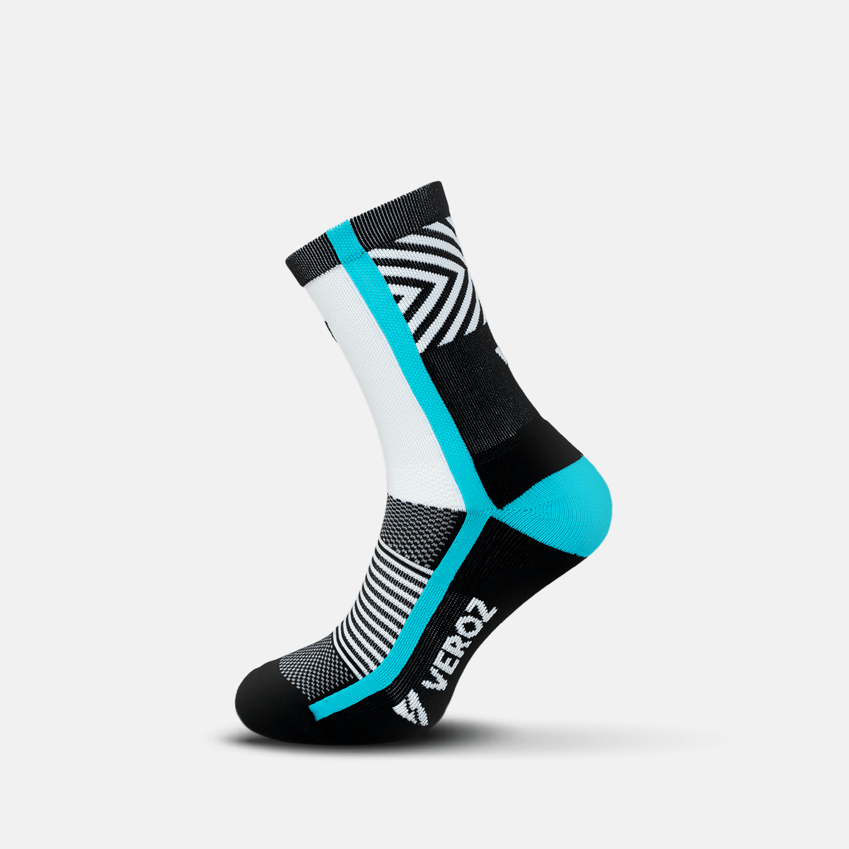 Calcetas deportivas antiampollas VEROZ Mercurio Blancas Negras cortas de 13 cm