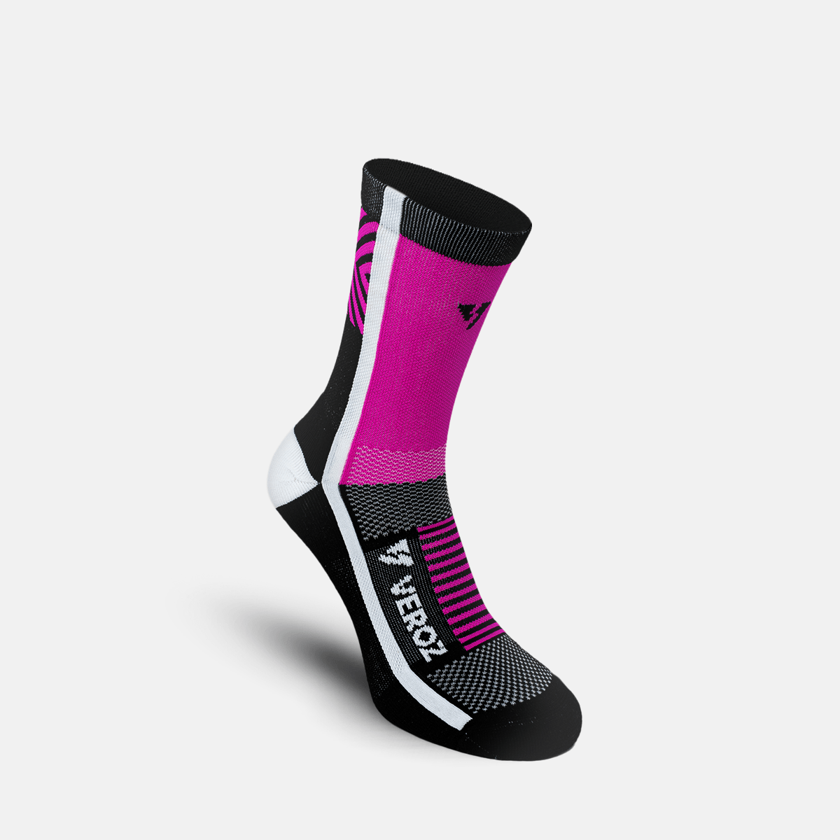 Calcetas deportivas antiampollas VEROZ Mercurio Rosas Negras cortas de 13 cm