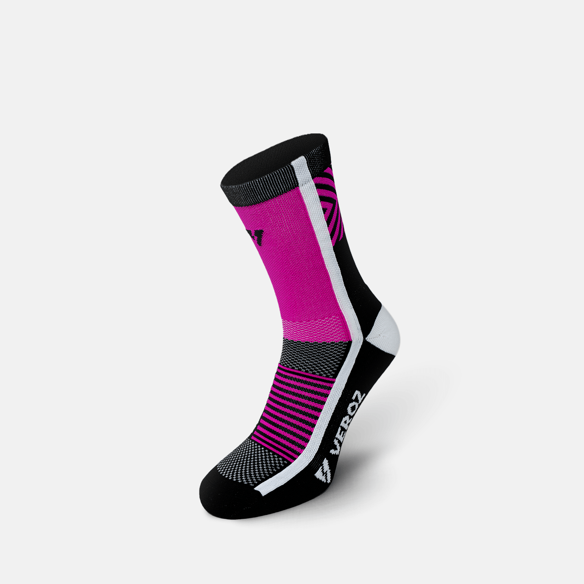 Calcetas deportivas antiampollas VEROZ Mercurio Rosas Negras cortas de 13 cm