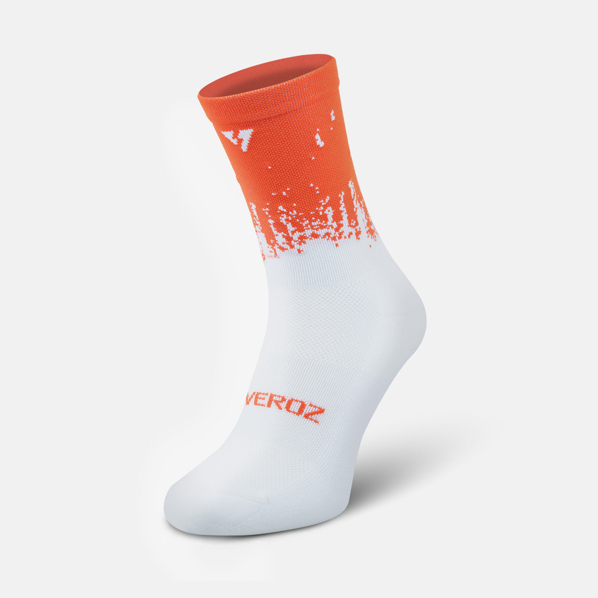 Calcetas deportivas antiampollas VEROZ Neptuno Blancas Naranjas cortas de 13 cm