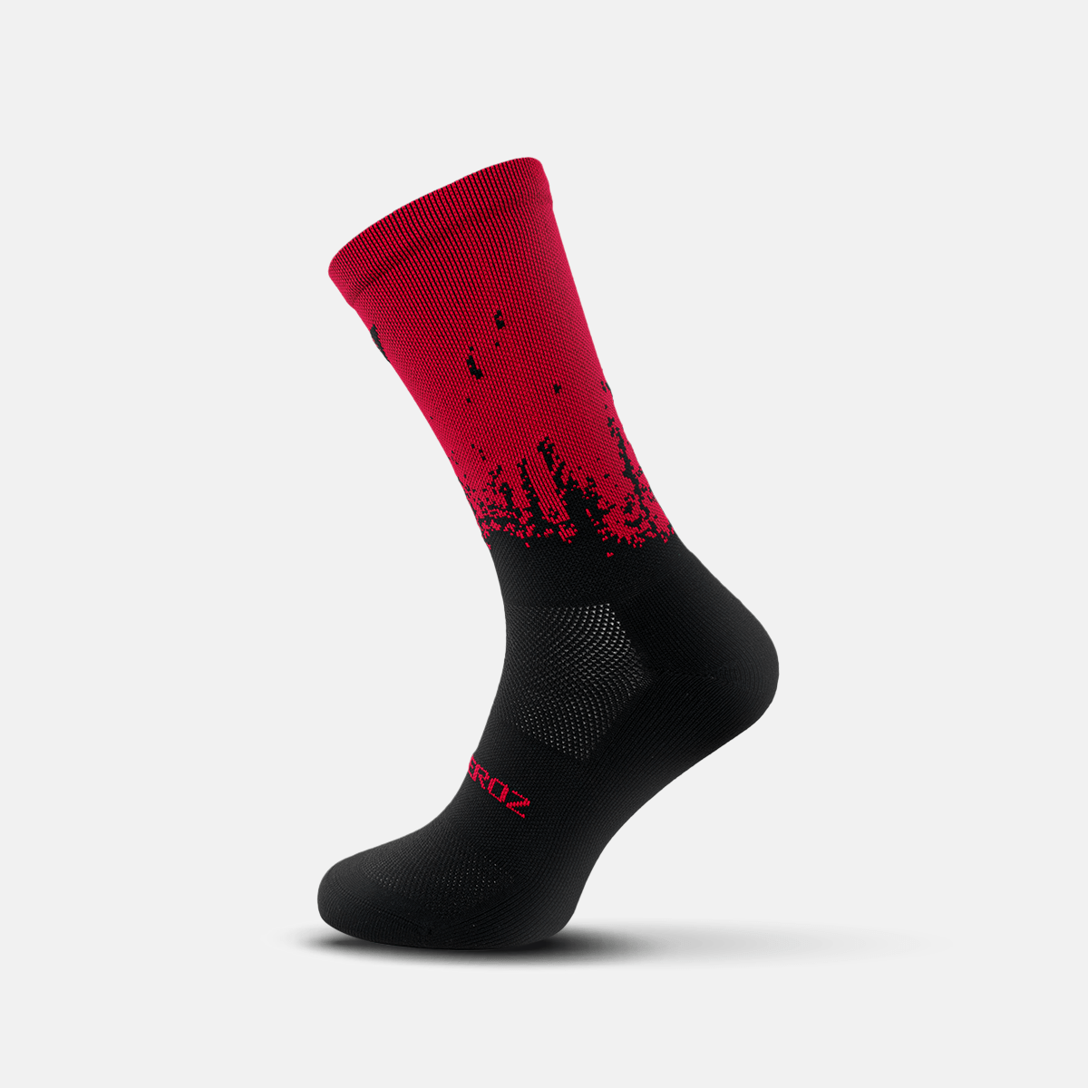 Calcetas deportivas antiampollas VEROZ Neptuno Rojas Negras largas de 18 cm