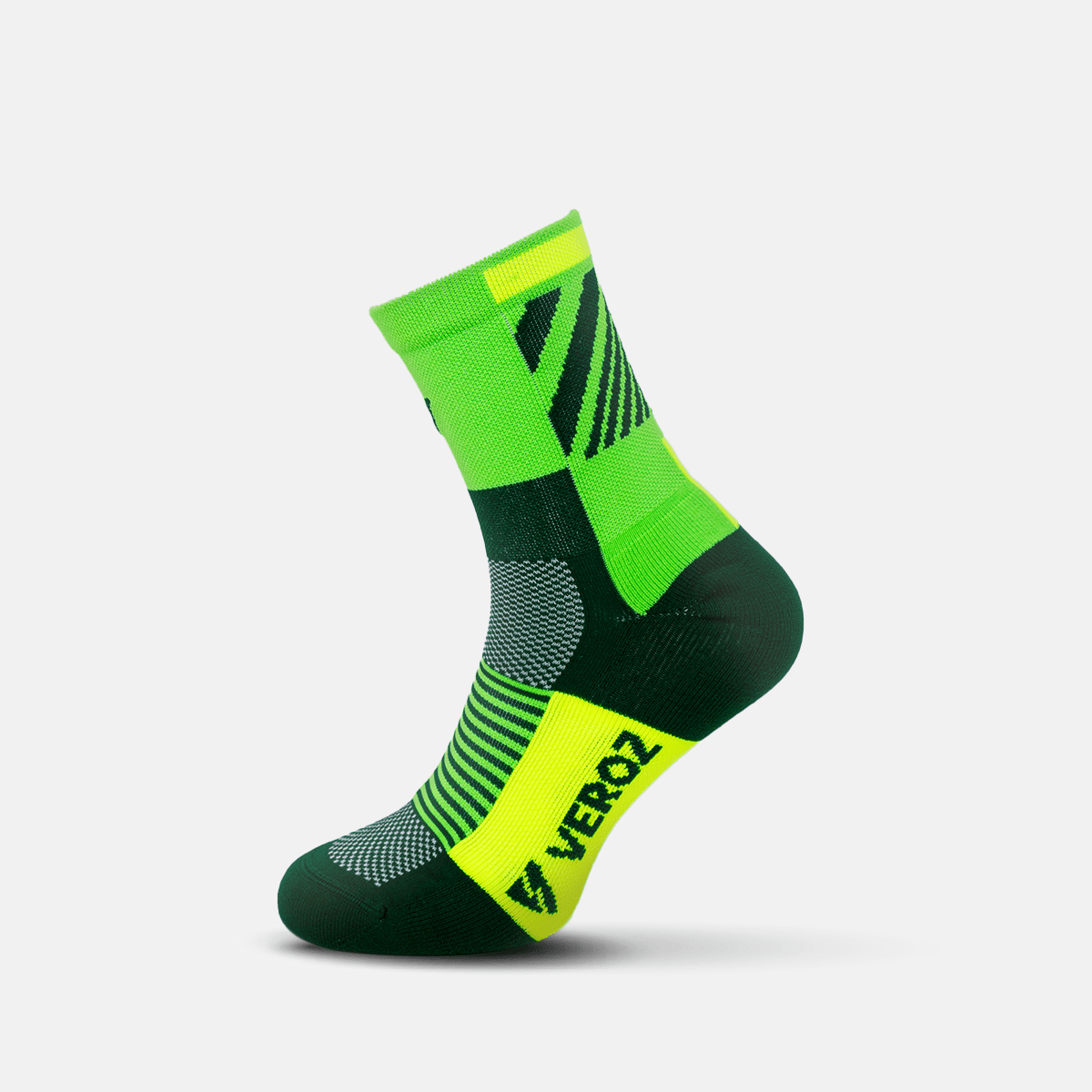Calcetas deportivas antiampollas VEROZ Orión Verdes cortas de 13 cm