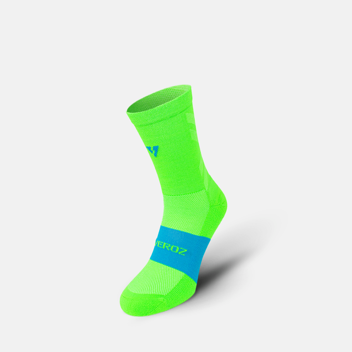Calcetas deportivas antiampollas VEROZ Erix Verde Neón cortas de 13 cm