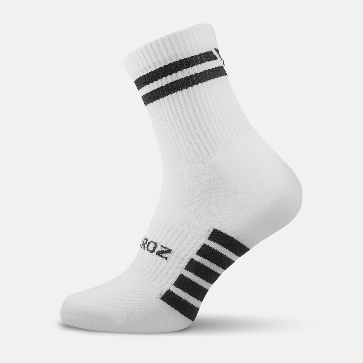 Calcetas deportivas antiampollas VEROZ Astro Blancas Negras cortas de 10 cm