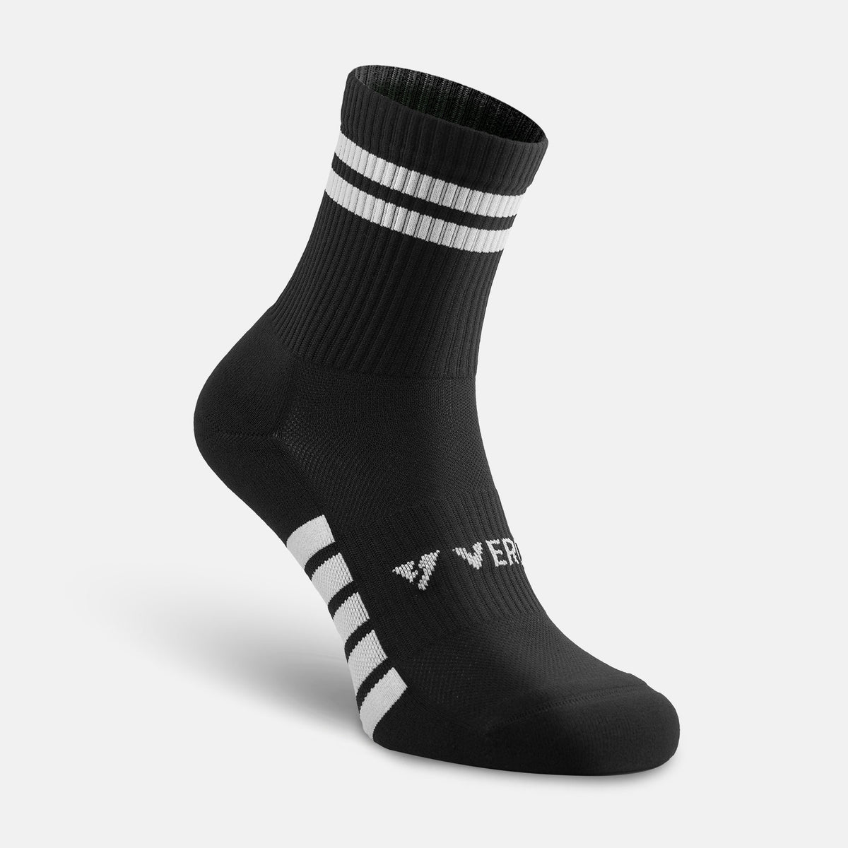Calcetas deportivas antiampollas VEROZ Astro Negras Blancas cortas de 10 cm