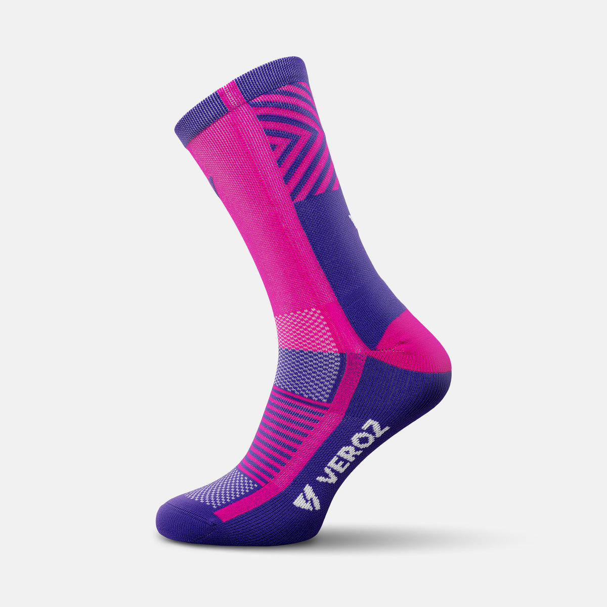 Calcetas deportivas antiampollas VEROZ Mercurio Rosas Moradas largas de 18 cm