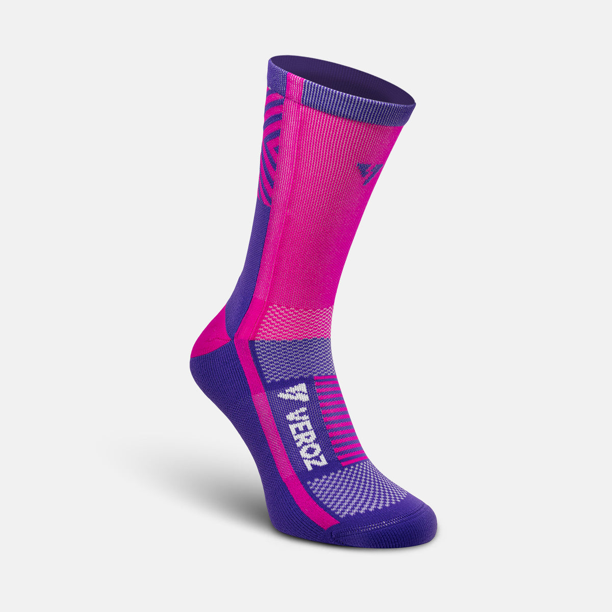 Calcetas deportivas antiampollas VEROZ Mercurio Rosas Moradas largas de 18 cm