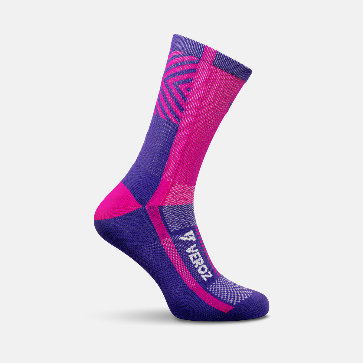 Calcetas deportivas antiampollas VEROZ Mercurio Rosas Moradas largas de 18 cm