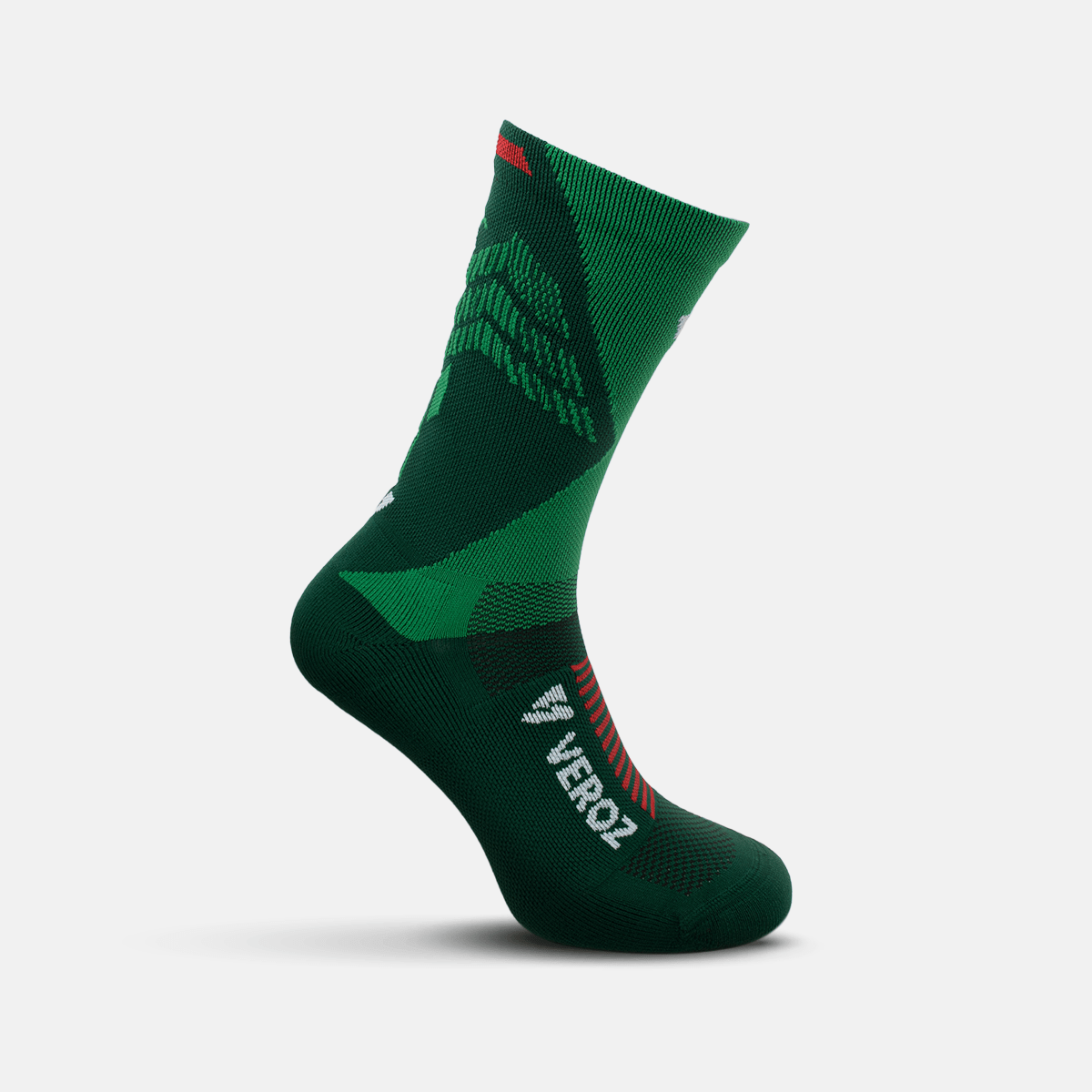 Calcetas deportivas antiampollas VEROZ Águila MX Verde largas de 18 cm