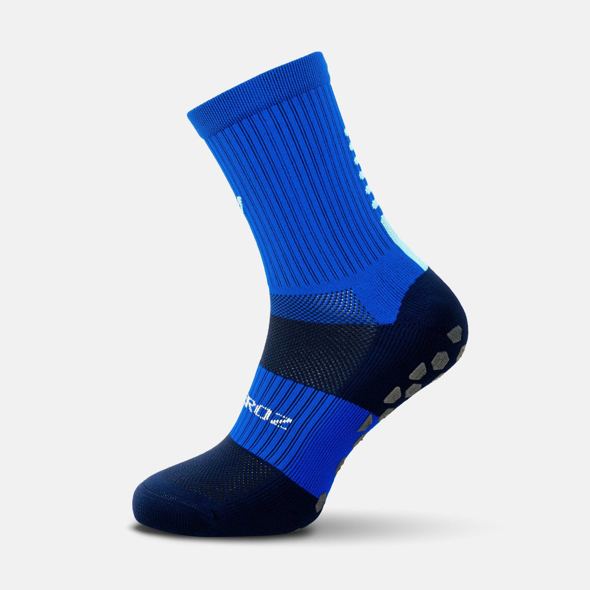Calcetas deportivas antiderrapantes VEROZ Nova Azules de 13 cm con suela de agarre