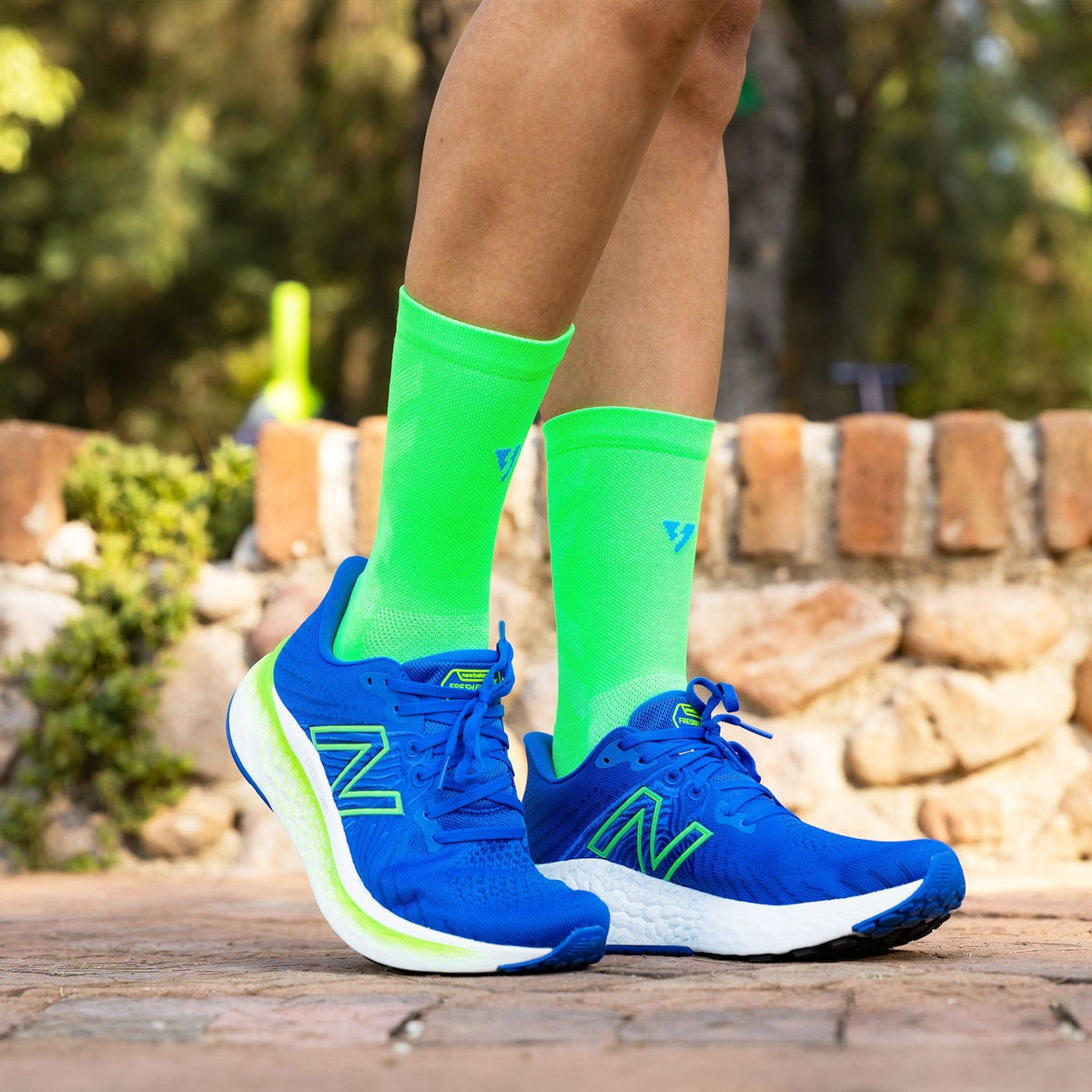 Calcetas deportivas antiampollas VEROZ Erix Verde Neón cortas de 13 cm