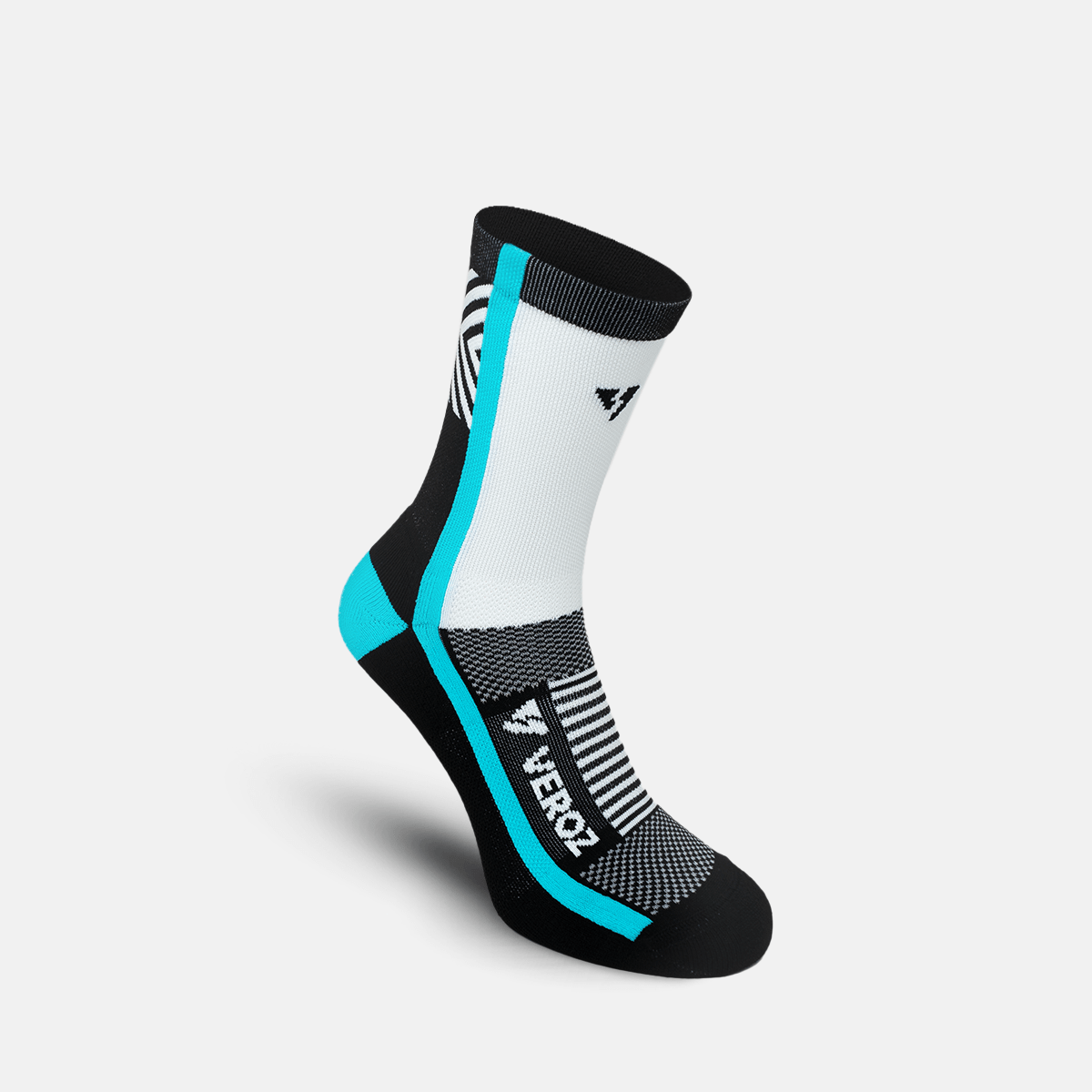 Calcetas deportivas antiampollas VEROZ Mercurio Blancas Negras cortas de 13 cm