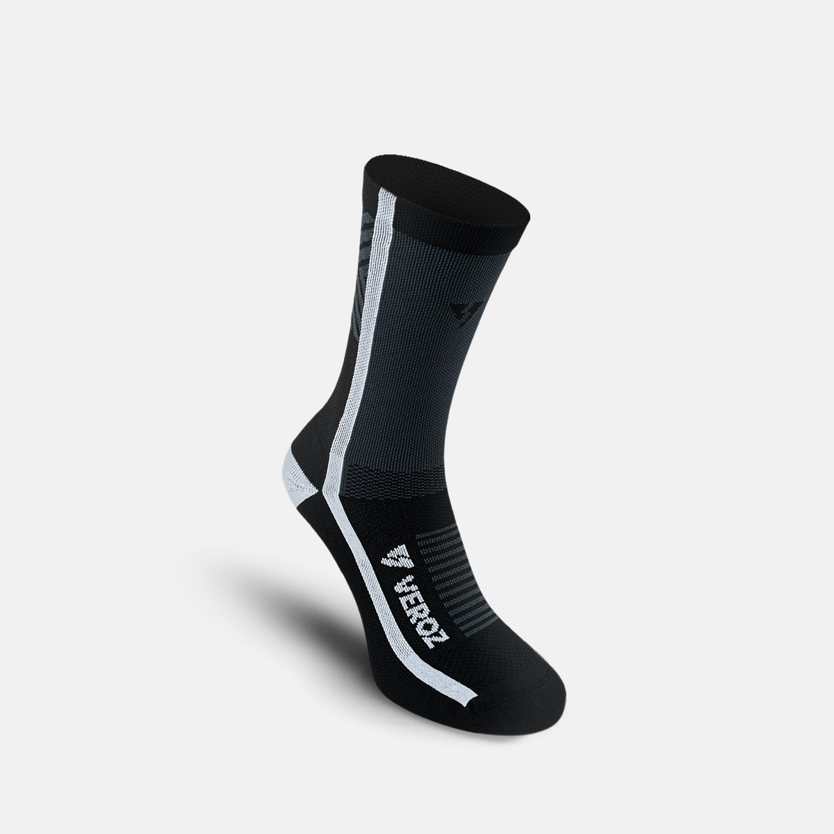 Calcetas deportivas antiampollas VEROZ Mercurio Negras largas de 18 cm