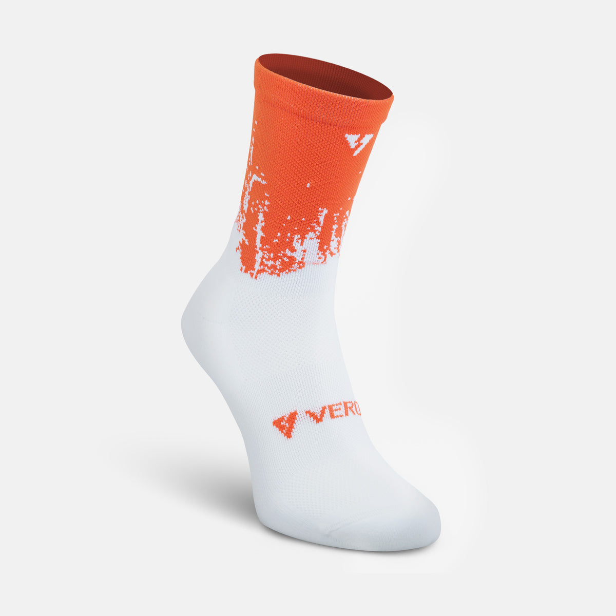 Calcetas deportivas antiampollas VEROZ Neptuno Blancas Naranjas cortas de 13 cm