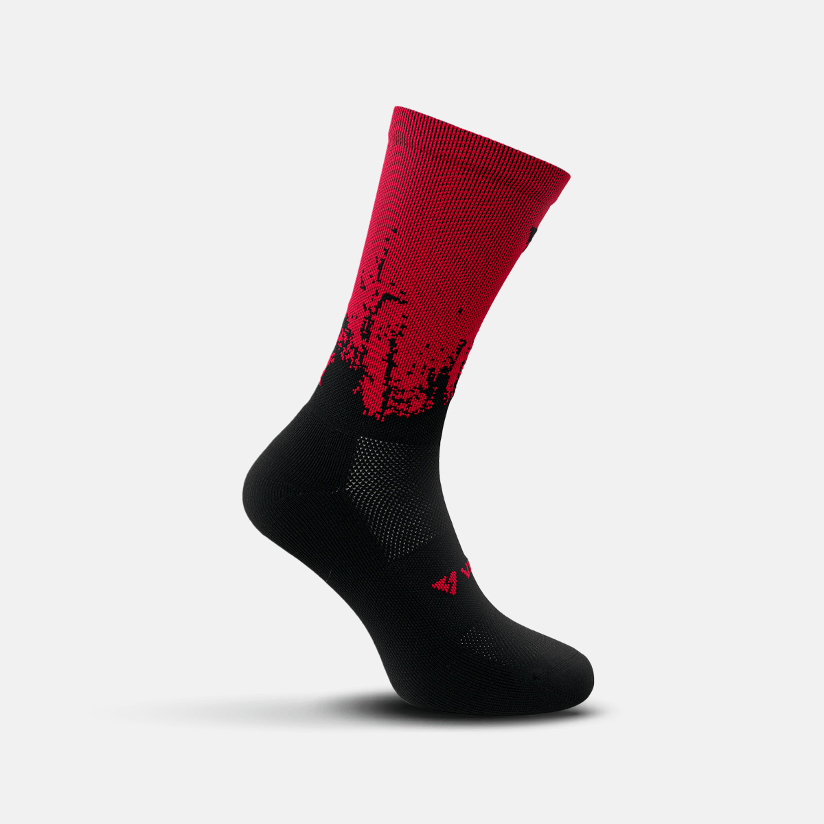 Calcetas deportivas antiampollas VEROZ Neptuno Rojas Negras largas de 18 cm