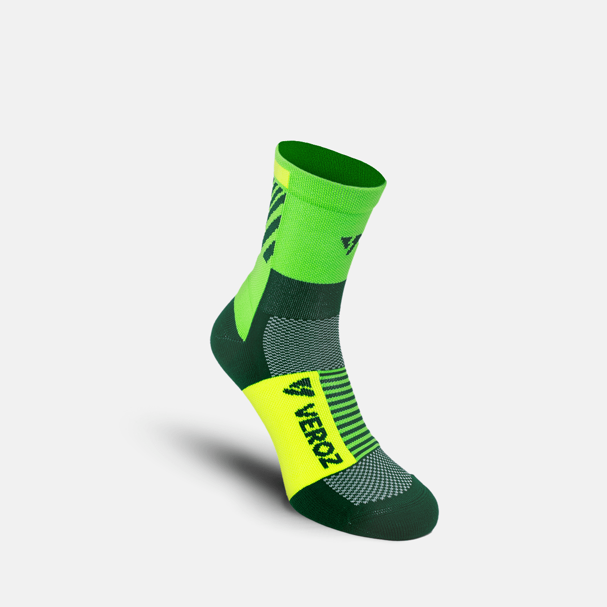 Calcetas deportivas antiampollas VEROZ Orión Verdes cortas de 13 cm