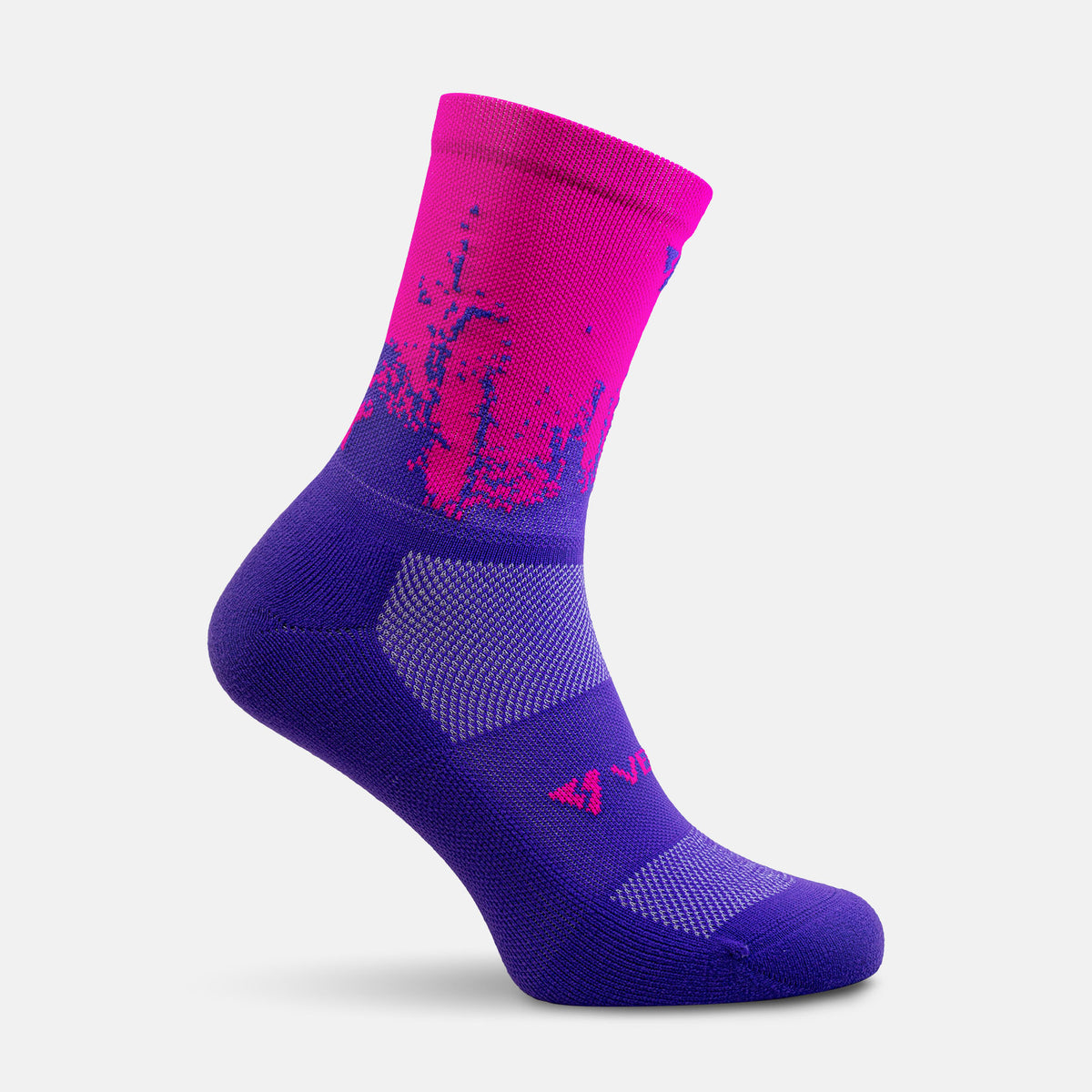 Calcetas deportivas antiampollas VEROZ Neptuno Rosas Moradas cortas de 13 cm