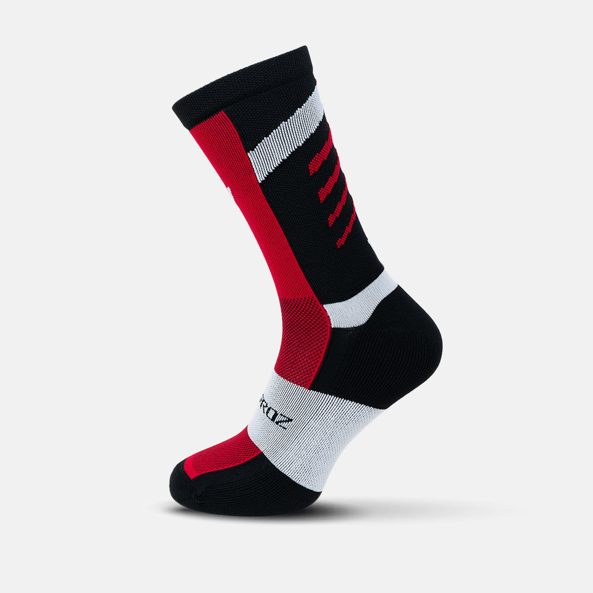 Calcetas deportivas antiampollas VEROZ Marte Rojas Negras largas de 18 cm