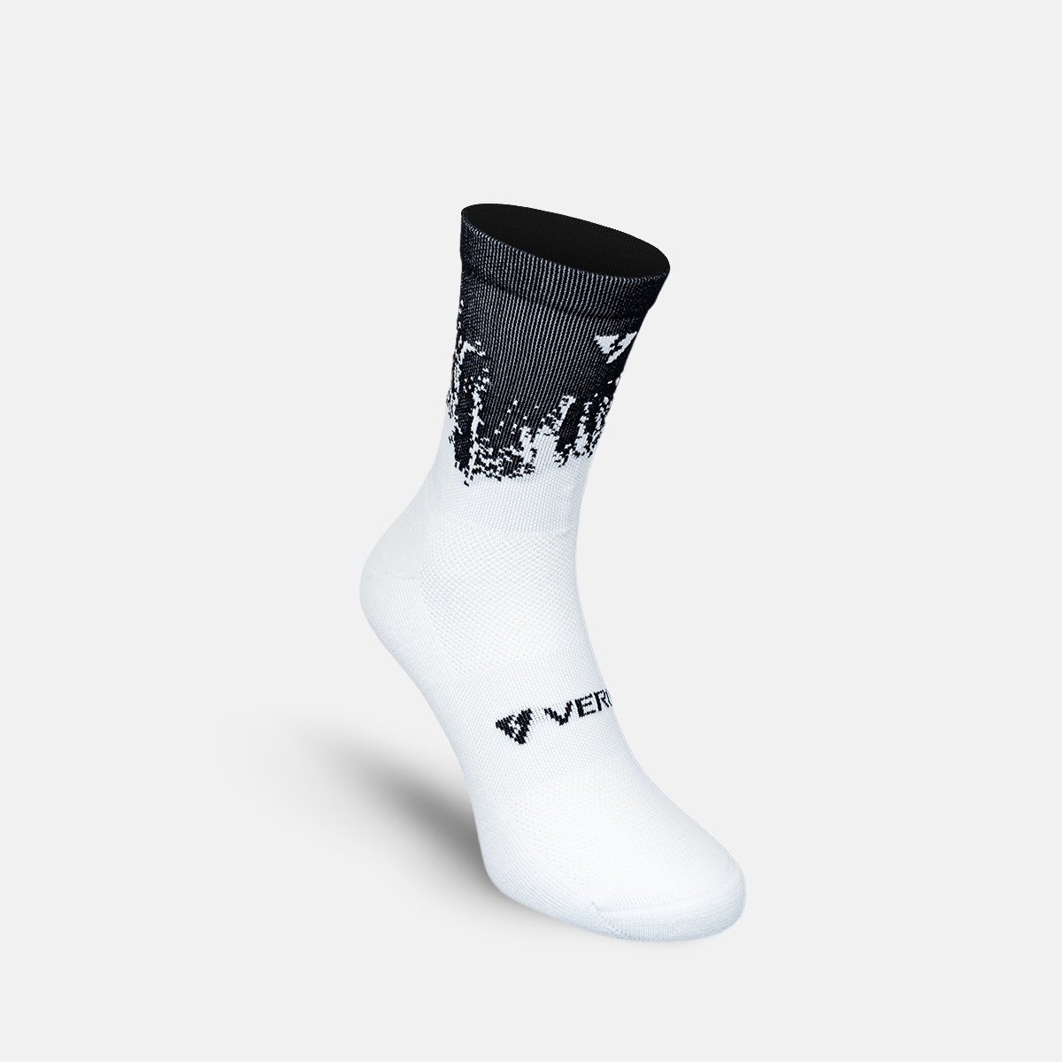 Calcetas deportivas antiampollas VEROZ Neptuno Blancas Negras cortas de 13 cm